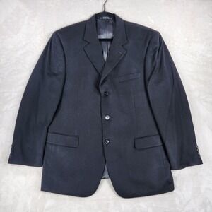Andrew Fezza Blazer Mens 43R‎ Black Cashmere Sport Coat Jacket Notch Lapel